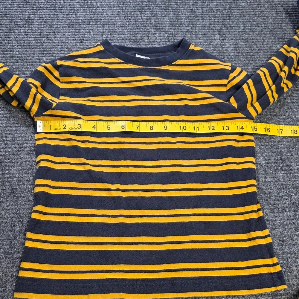 Gymboree Long Sleeve Striped T-Shirt Boy's Size 6 Navy‎ Blue Yellow 100% Cotton
